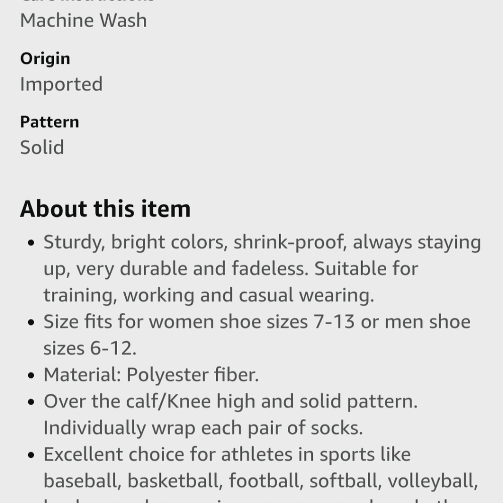 12 pairs knee high multi sport socks baseball socks soccer socks solid white . - Picture 2 of 6